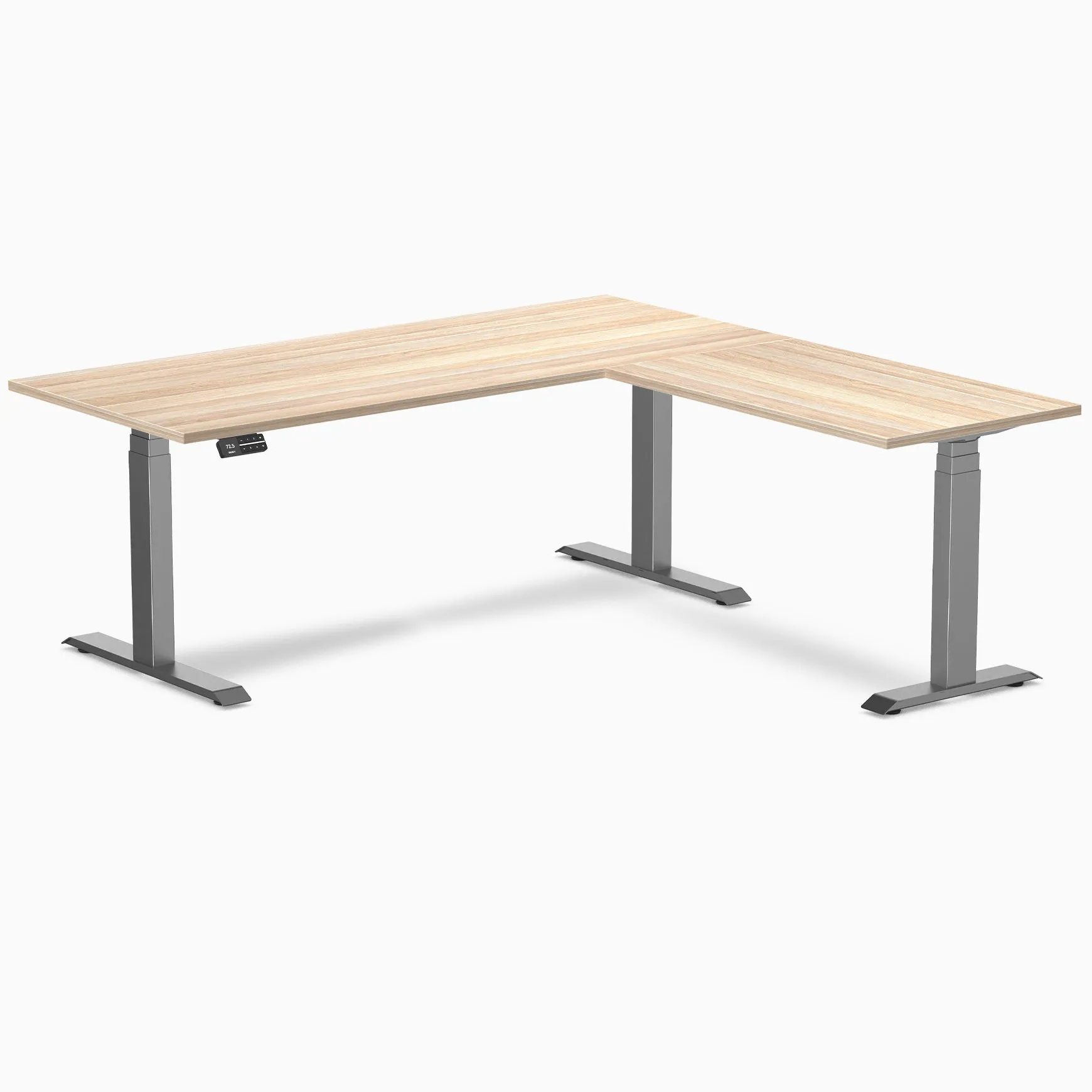 Desky Eco L-Shape Laminate Sit Stand Desk