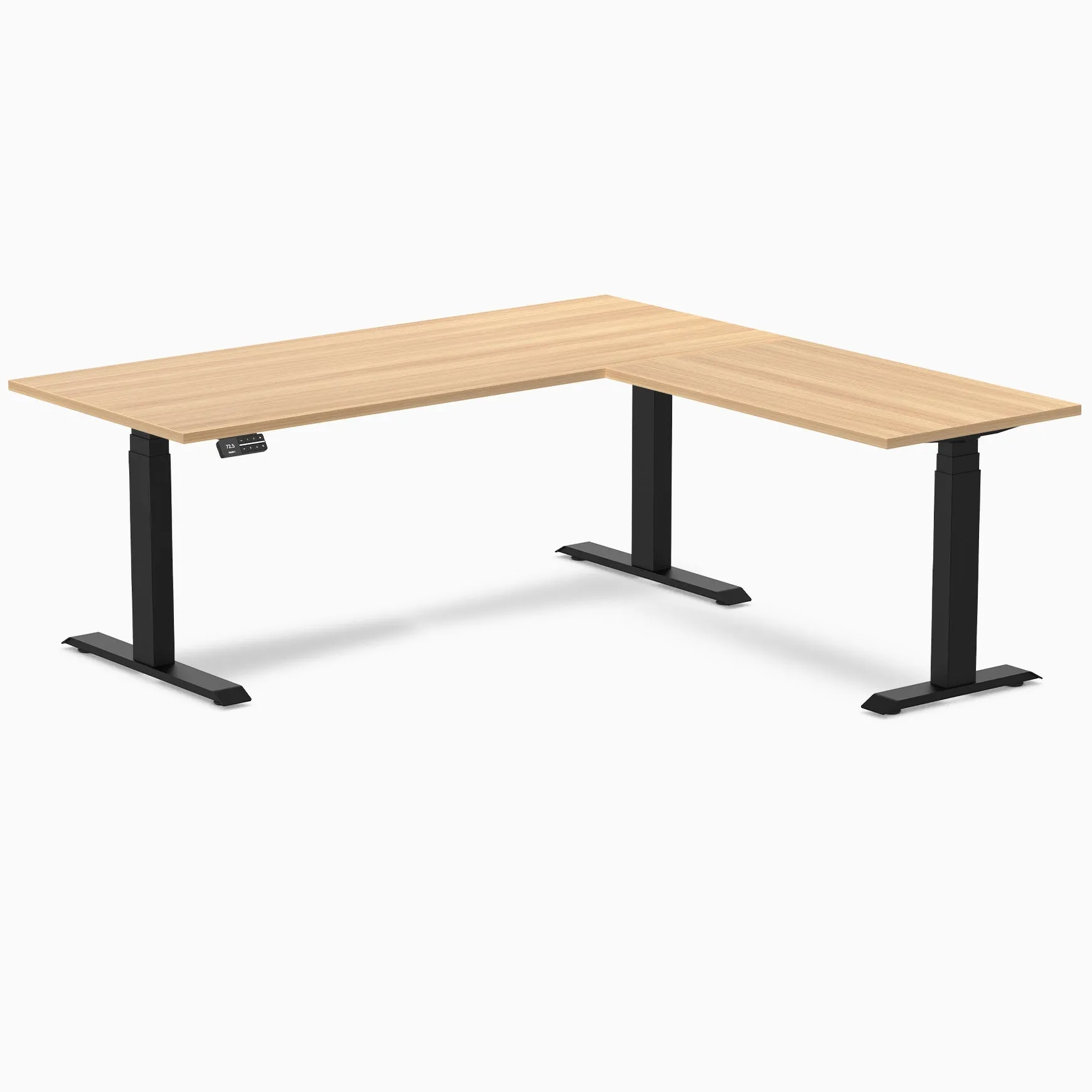 Desky Eco L-Shape Laminate Sit Stand Desk