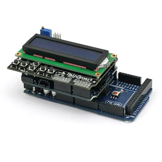 [Discontinued] Sainsmart  Arduino Mega ATmega2560   SainSmart Sensor Shield V4   SainSmart XBee Shield   SainSmart LCD Keypad Shield for Arduino UNO MEGA R3