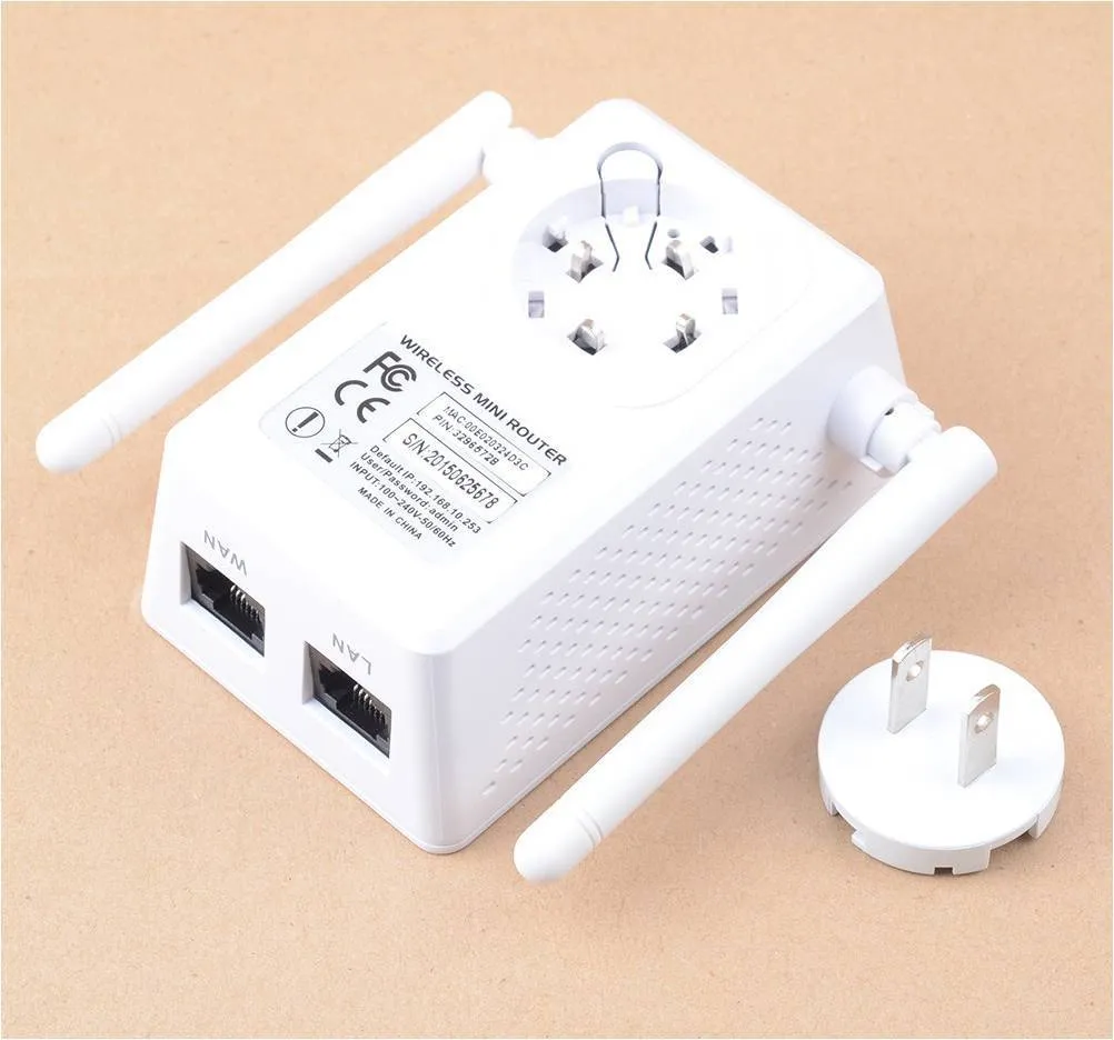 Dual Antenna Dual Network Port WIFI Mini Router WPS Encryption Range Extender