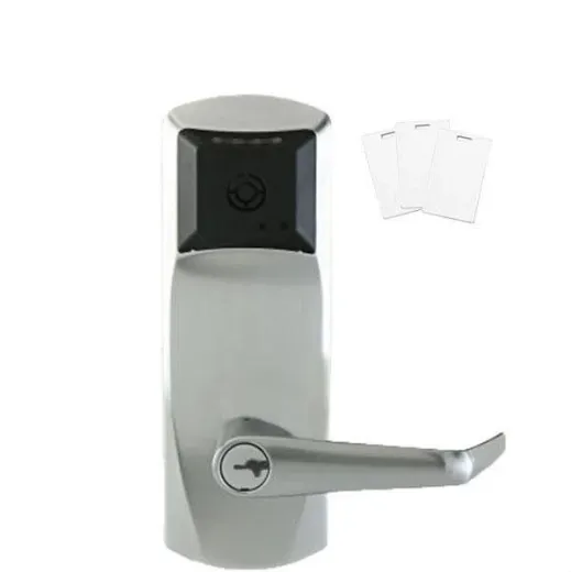 E-Plex - E7900 - Electronic RFID PROX Mortise Lever Set - Schlage 'C' - 1” Faceplate - Satin Chrome - Grade 1