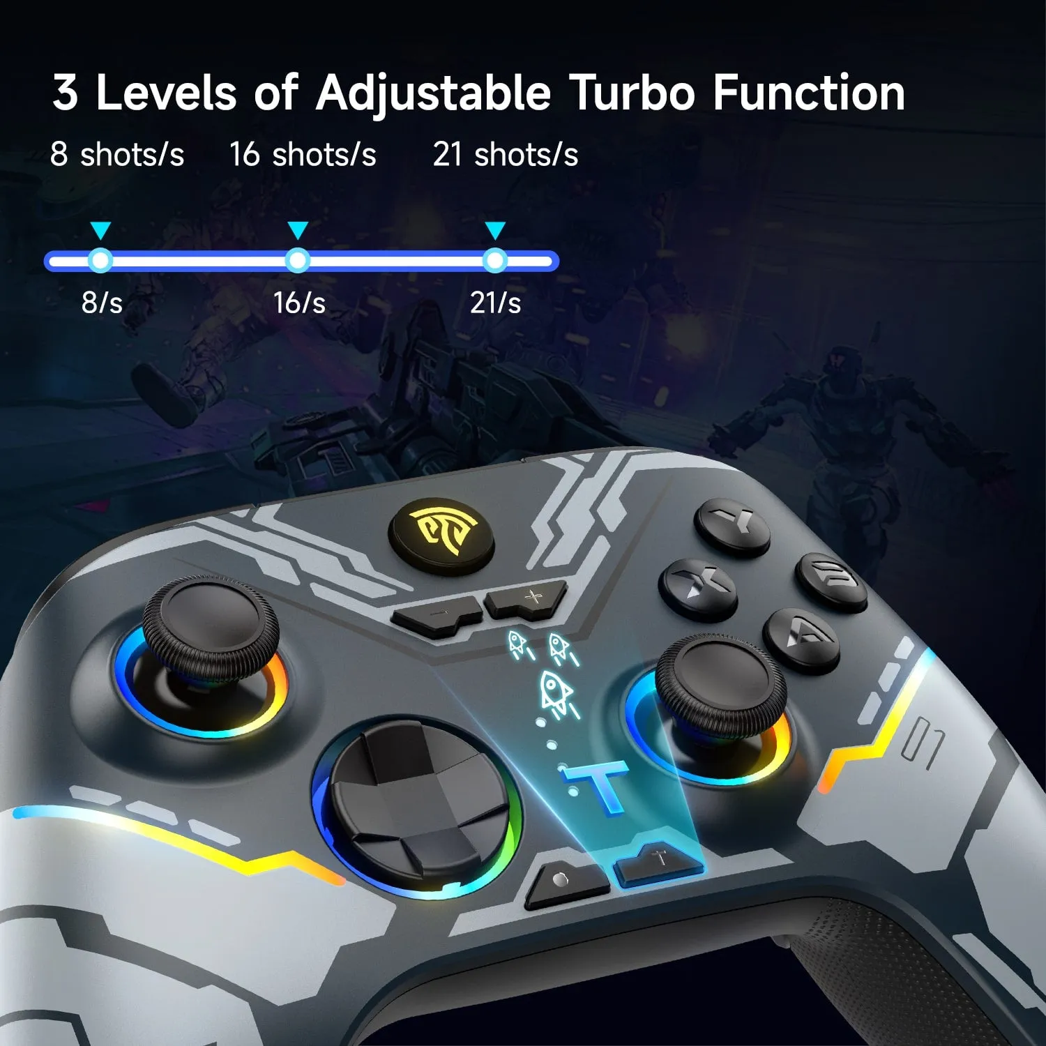 EasySMX® X15 RGB Controller With Hall Trigger and Hall Joystick