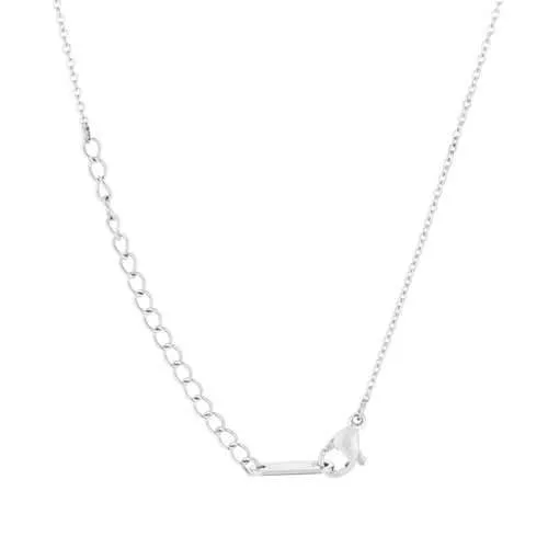 Elaina Rhodium Stainless Steel N Initial Necklace