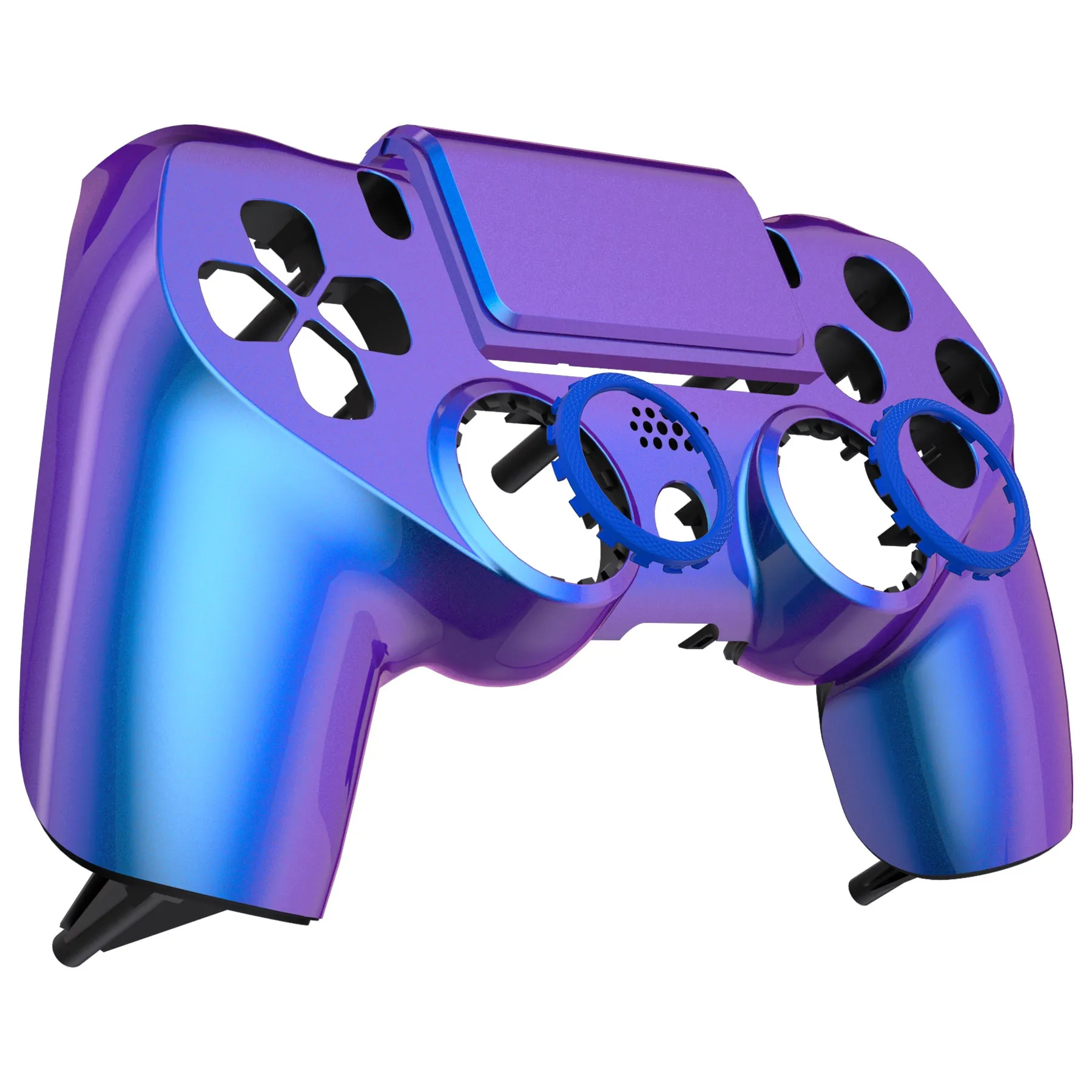 eXtremeRate Chameleon Purple Blue Replacement Faceplate Touchpad, Redesigned Soft Touch Housing Shell Touch Pad Compatible with PS4 Slim Pro Controller JDM-040/050/055 - Controller NOT Included - GHP4P003