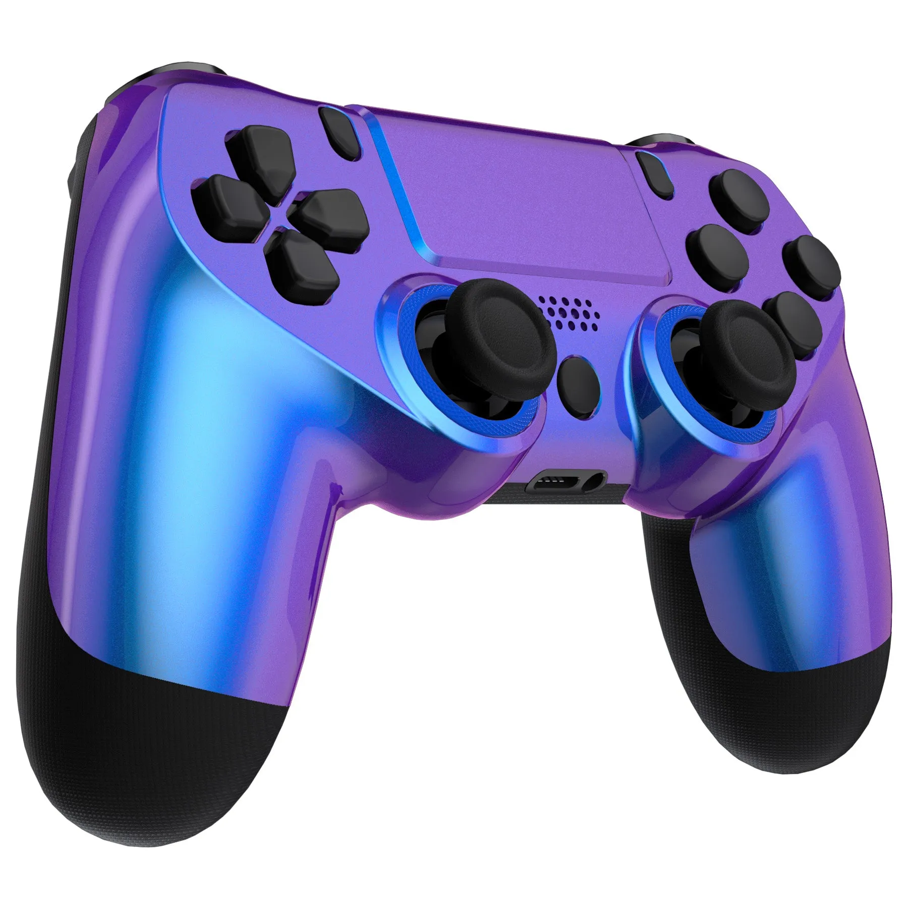 eXtremeRate Chameleon Purple Blue Replacement Faceplate Touchpad, Redesigned Soft Touch Housing Shell Touch Pad Compatible with PS4 Slim Pro Controller JDM-040/050/055 - Controller NOT Included - GHP4P003