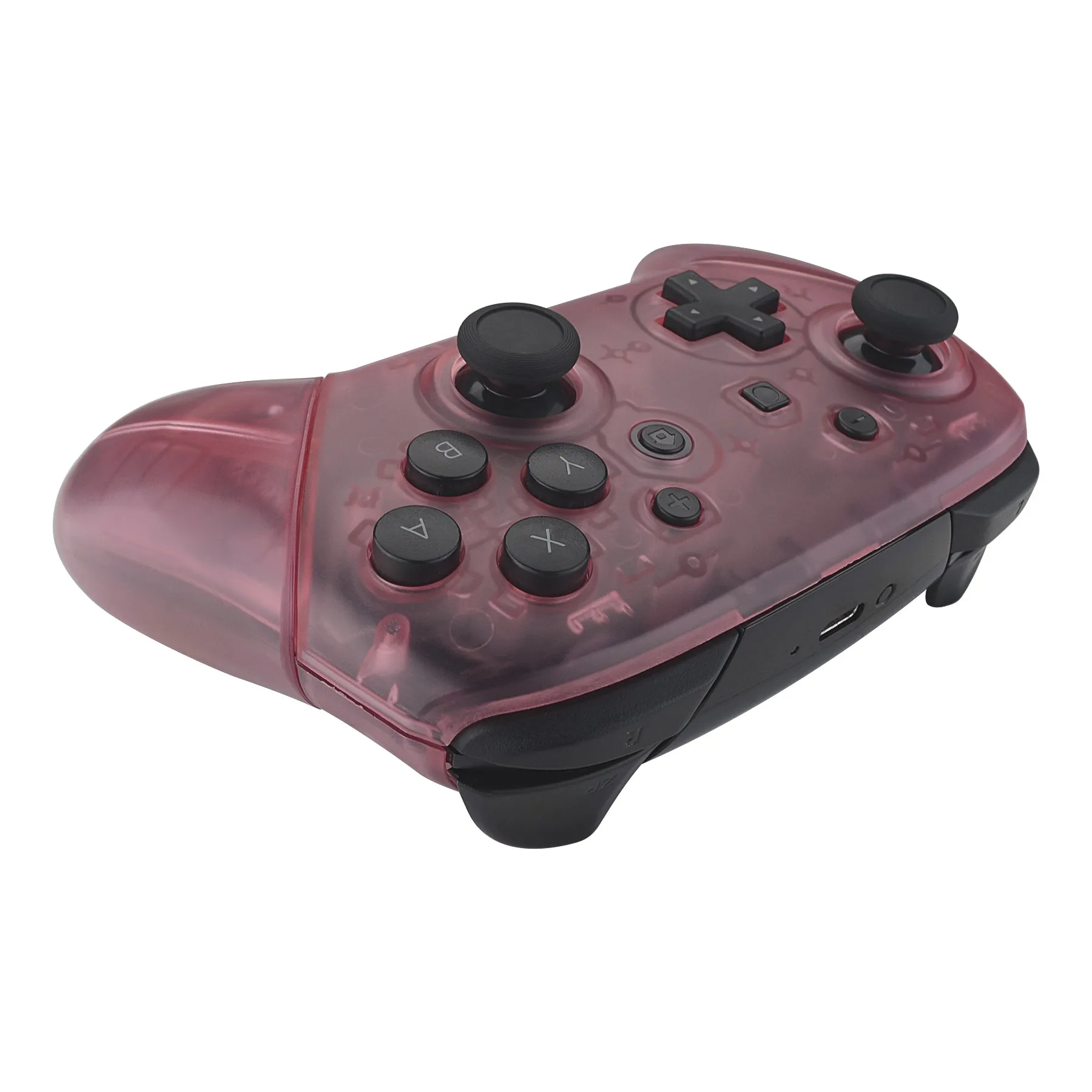 eXtremeRate Cherry Pink Faceplate Backplate Handles for Nintendo Switch Pro Controller, DIY Replacement Grip Housing Shell Cover for Nintendo Switch Pro - Controller NOT Included - FRM507