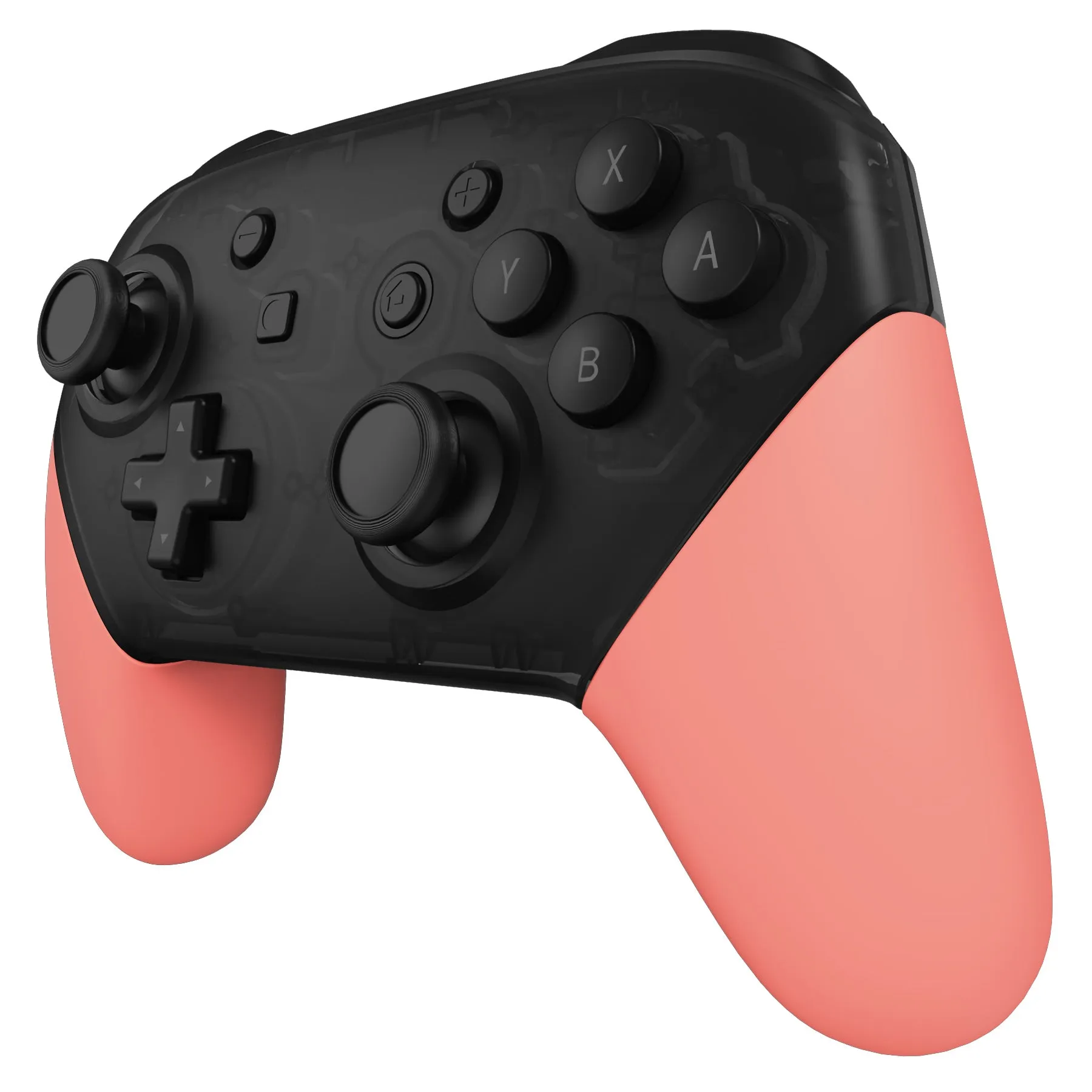 eXtremeRate Coral Replacement Handle Grips for NS Switch Pro Controller, Soft Touch DIY Hand Grip Shell for NS Switch Pro Controller - Controller NOT Included - GRP346