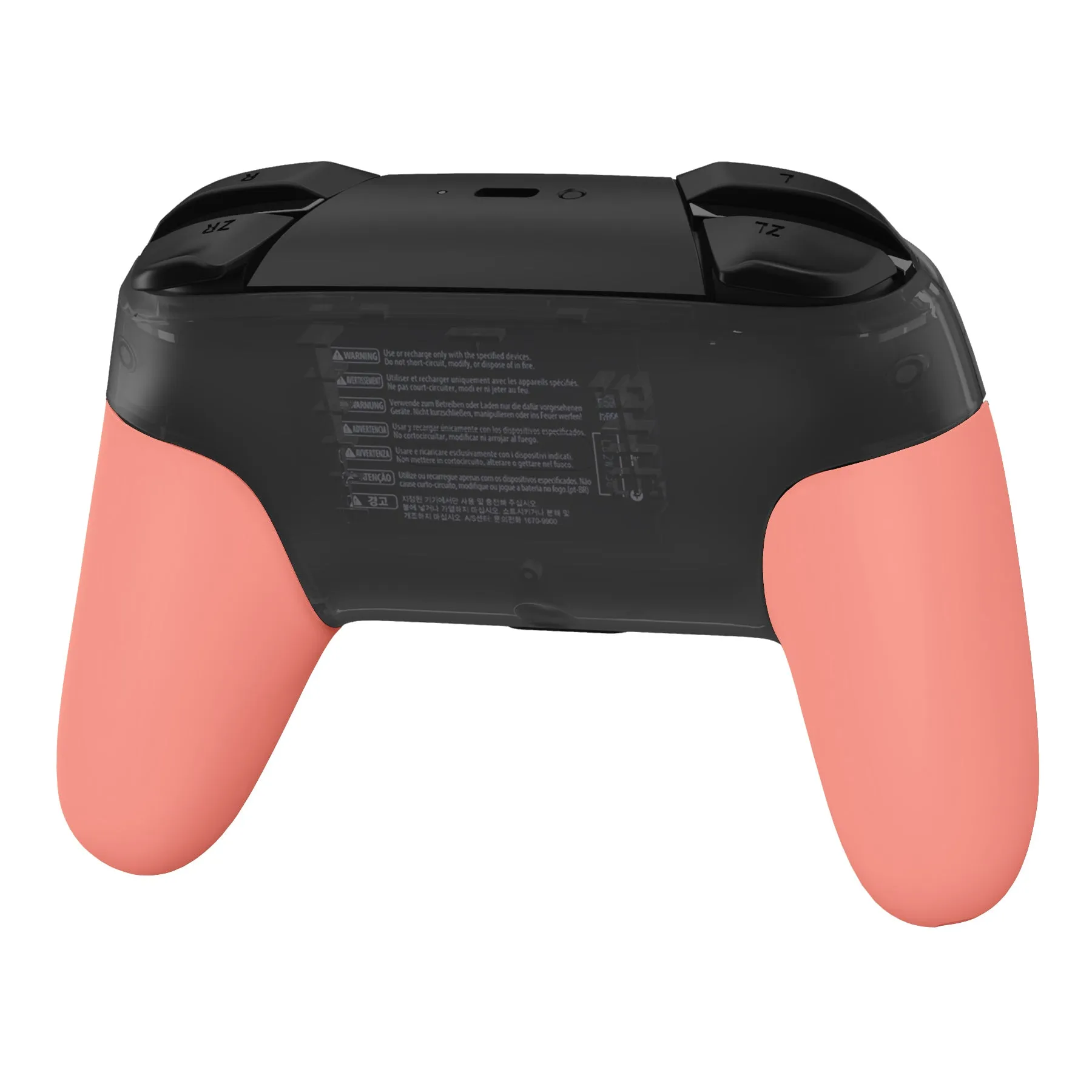 eXtremeRate Coral Replacement Handle Grips for NS Switch Pro Controller, Soft Touch DIY Hand Grip Shell for NS Switch Pro Controller - Controller NOT Included - GRP346