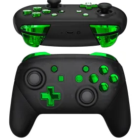 eXtremeRate DIY Replacement Full Set Buttons for Nintendo Switch Pro Controller - Chrome Green - KRD406