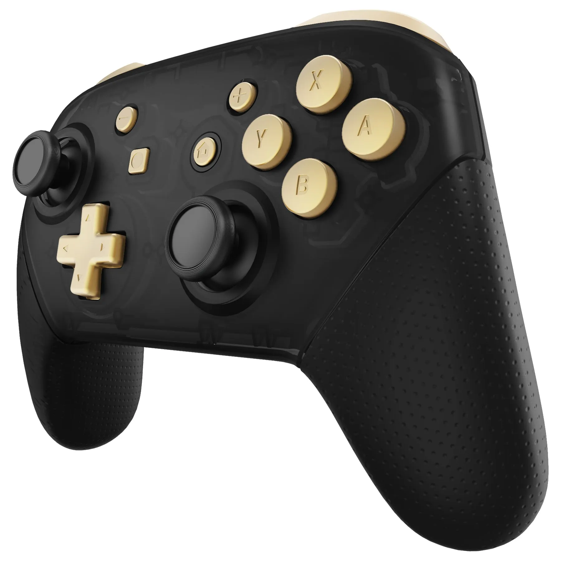 eXtremeRate DIY Replacement Full Set Buttons for Nintendo Switch Pro Controller - Metallic Champagne Gold - KRP358