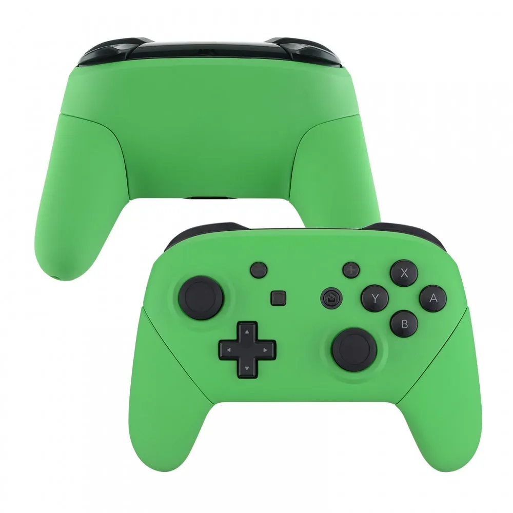 eXtremeRate Green Faceplate Backplate Handles for Nintendo Switch Pro Controller, Soft Touch DIY Replacement Grip Housing Shell Cover for Nintendo Switch Pro - Controller NOT Included - FRP314