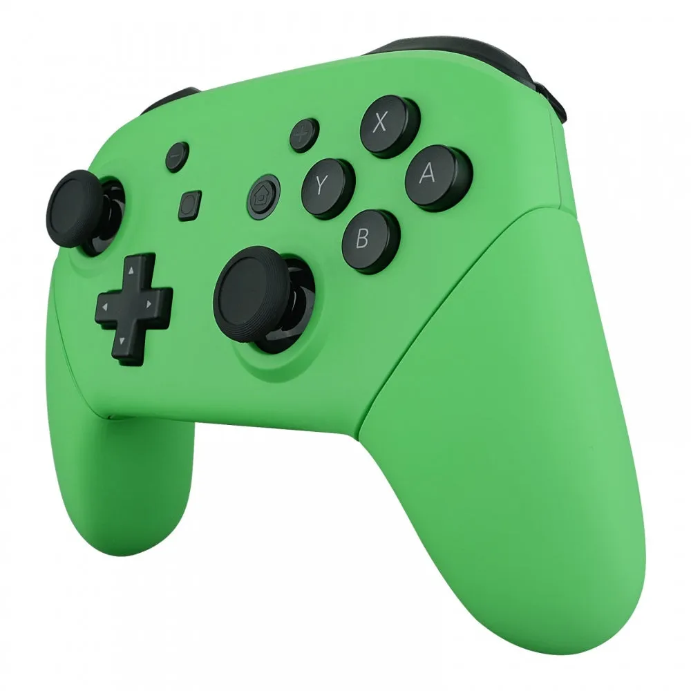 eXtremeRate Green Faceplate Backplate Handles for Nintendo Switch Pro Controller, Soft Touch DIY Replacement Grip Housing Shell Cover for Nintendo Switch Pro - Controller NOT Included - FRP314