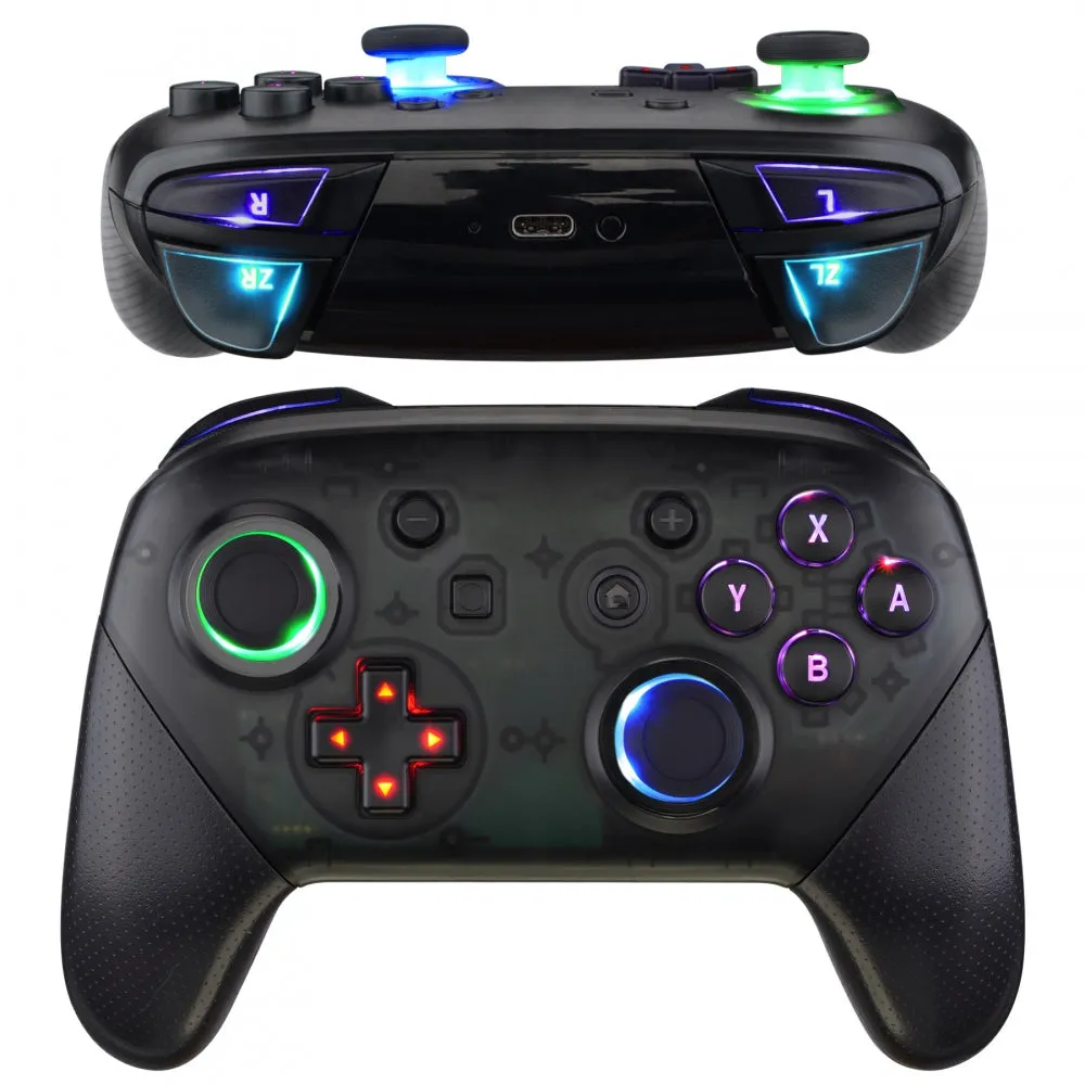 eXtremeRate Multi-Colors Luminated Thumbsticks D-pad ABXY ZR ZL L R Classic Symbol Buttons DTFS LED Kit for NS Switch Pro Controller - 9 Colors Modes 6 Areas DIY Option Button Control - NSLED002