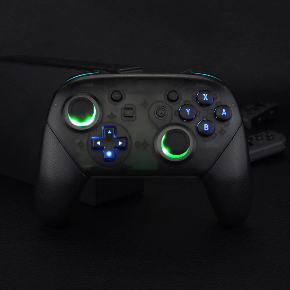 eXtremeRate Multi-Colors Luminated Thumbsticks D-pad ABXY ZR ZL L R Classic Symbol Buttons DTFS LED Kit for NS Switch Pro Controller - 9 Colors Modes 6 Areas DIY Option Button Control - NSLED002