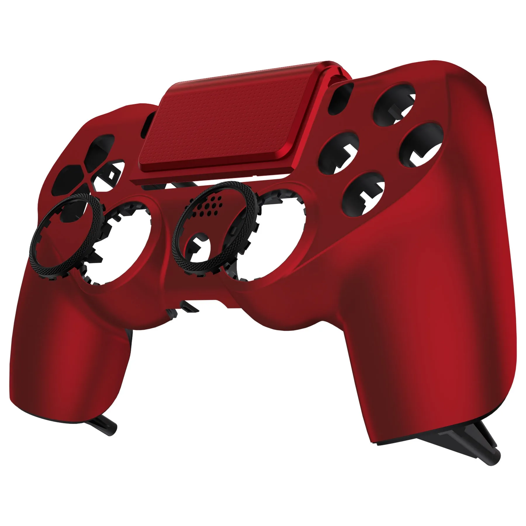 eXtremeRate Scarlet Red Replacement Faceplate Touchpad, Redesigned Soft Touch Housing Shell Touch Pad Compatible with PS4 Slim Pro Controller JDM-040/050/055 - Controller NOT Included - GHP4P002