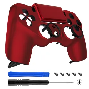 eXtremeRate Scarlet Red Replacement Faceplate Touchpad, Redesigned Soft Touch Housing Shell Touch Pad Compatible with PS4 Slim Pro Controller JDM-040/050/055 - Controller NOT Included - GHP4P002