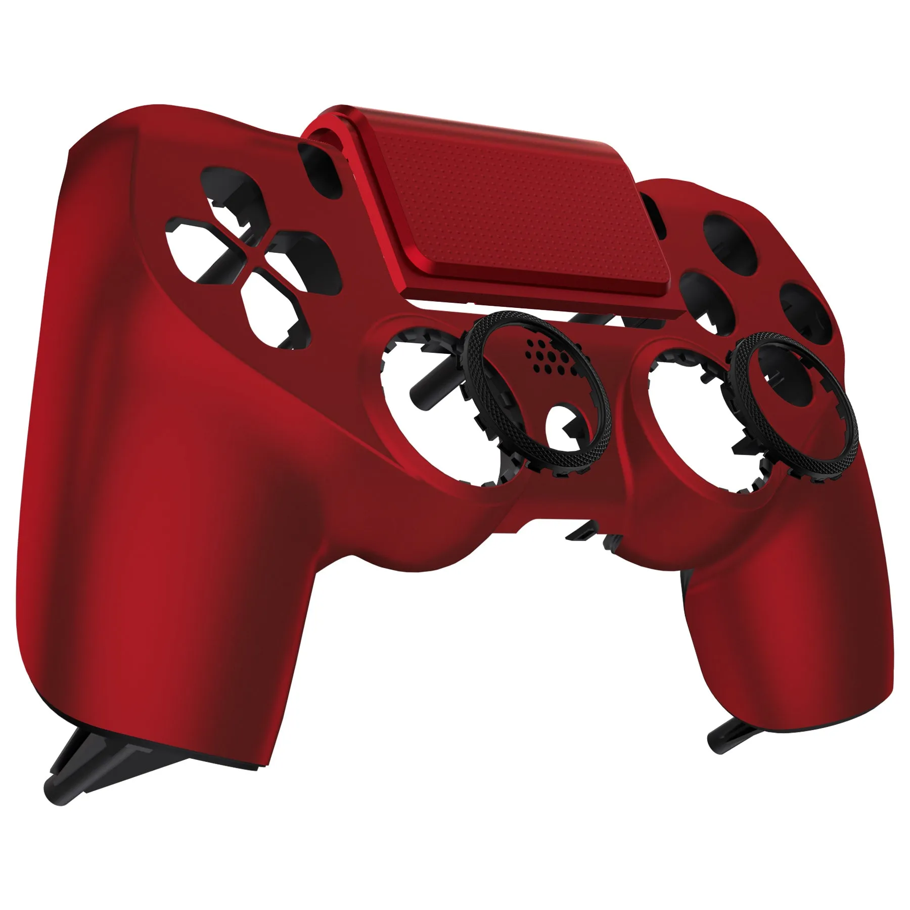 eXtremeRate Scarlet Red Replacement Faceplate Touchpad, Redesigned Soft Touch Housing Shell Touch Pad Compatible with PS4 Slim Pro Controller JDM-040/050/055 - Controller NOT Included - GHP4P002