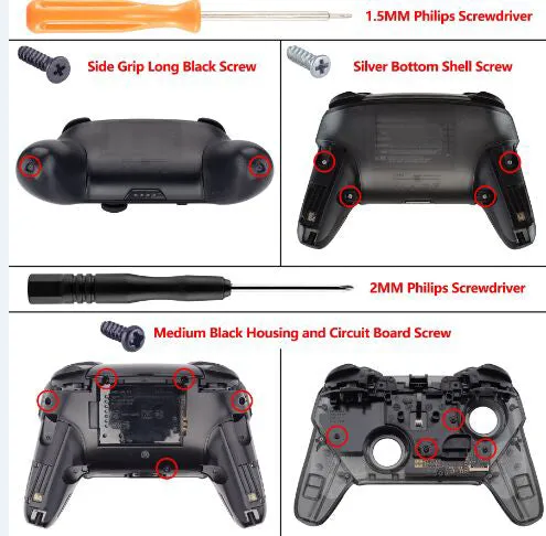 eXtremeRate Textured Black Replacement Handle Grips for Nintendo Switch Pro Controller, 3D Splashing DIY Hand Grip Shell for Nintendo Switch Pro - Controller NOT Included - GRP312