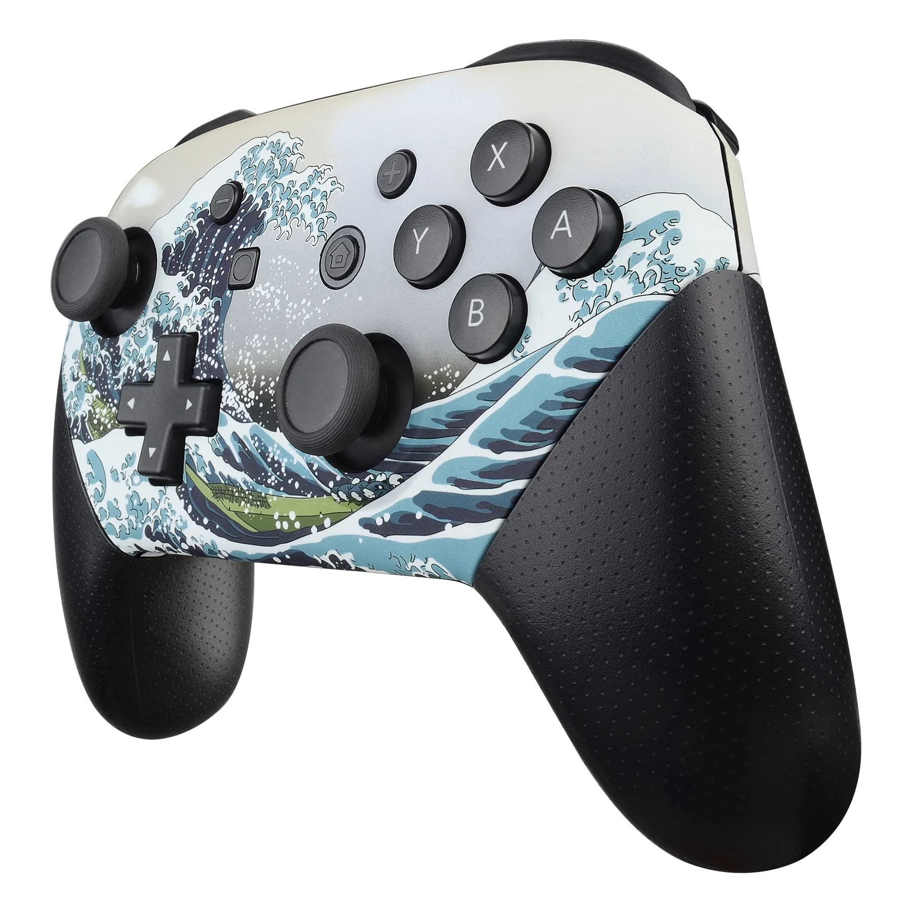 eXtremeRate The Great Wave Patterned Soft Touch Faceplate and Backplate Replacement Shell Housing Case for NS Switch Pro Controller- Controller NOT Included - MRT105