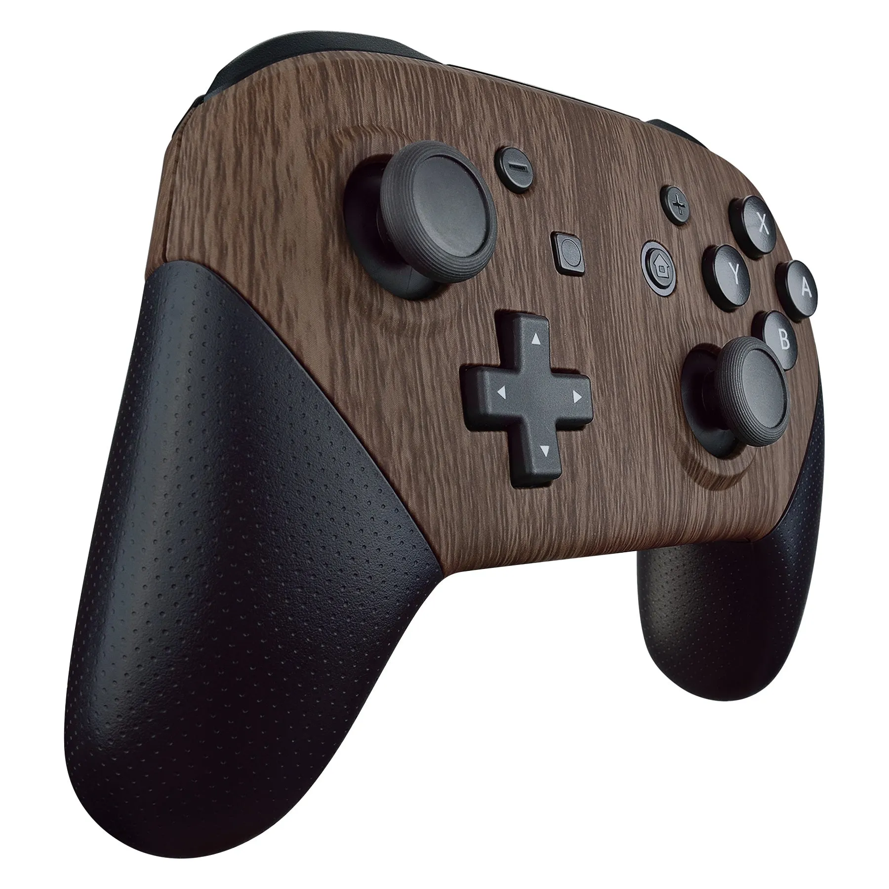 eXtremeRate Wood Grain Patterned Soft Touch Faceplate and Backplate Replacement Shell Housing Case for NS Switch Pro Controller- Controller NOT Included - MRS201