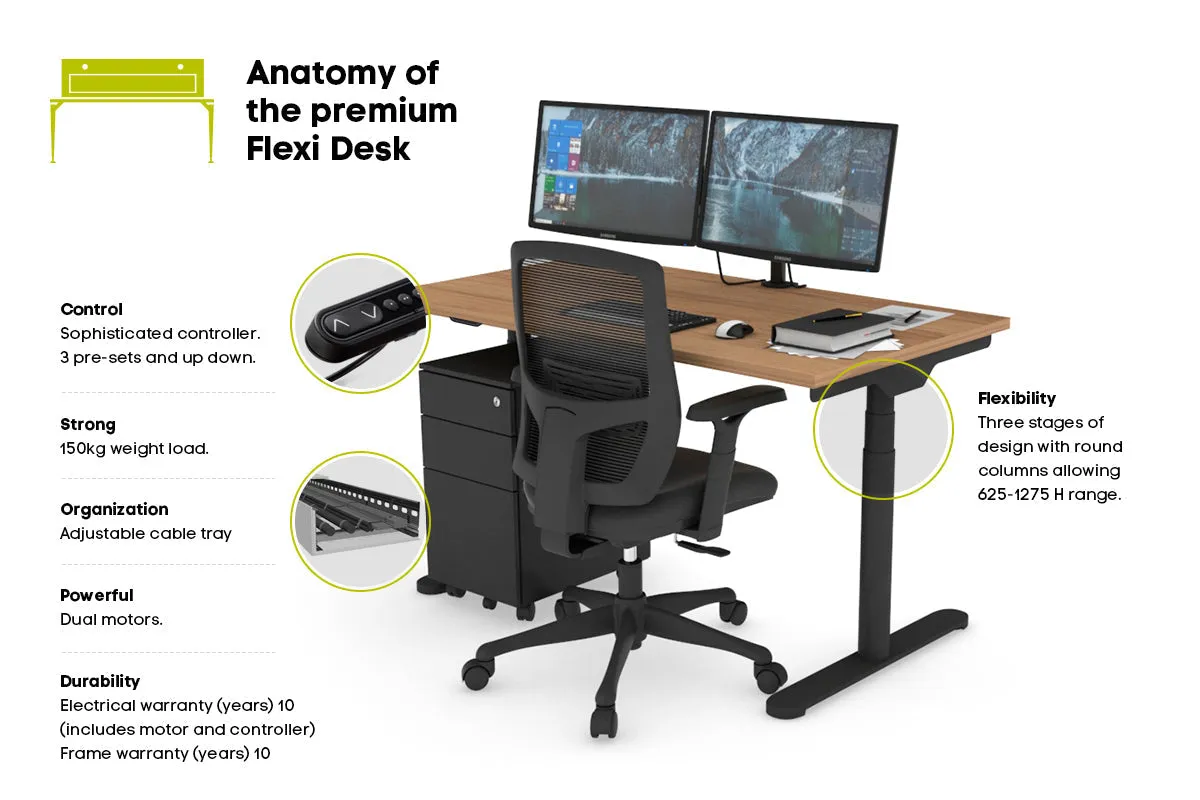 Flexi Premium Height Adjustable Single Workstation [1200L x 700W]