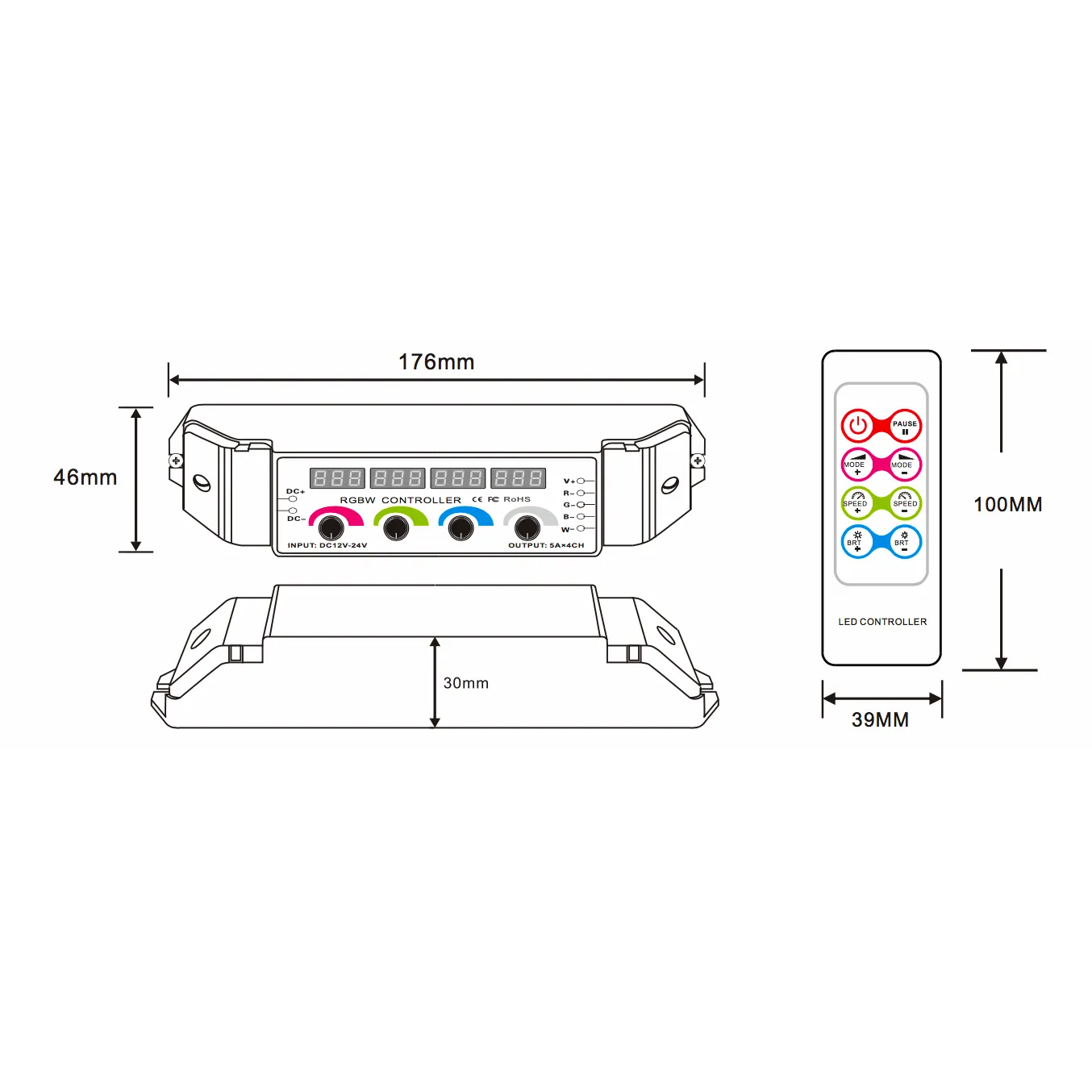 Four Channel RGBW Rotary Dimmer