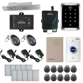 FPC-5470 One Door Access Control 1,700lbs Electric Drop Bolt With Time Delay Fail Safe   Outdoor Keypad/Reader Standalone With Mini Controller   Wiegand 26, No Software, EM Card   Wireless Receiver