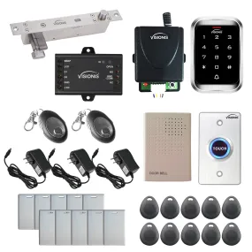 FPC-5472 One Door Access Control 2,600lbs Electric Drop Bolt Fail Secure Key Cylinder   Outdoor Keypad/Reader Standalone With Mini Controller   Wiegand 26, No Software, EM Card, Wireless Receiver Kit