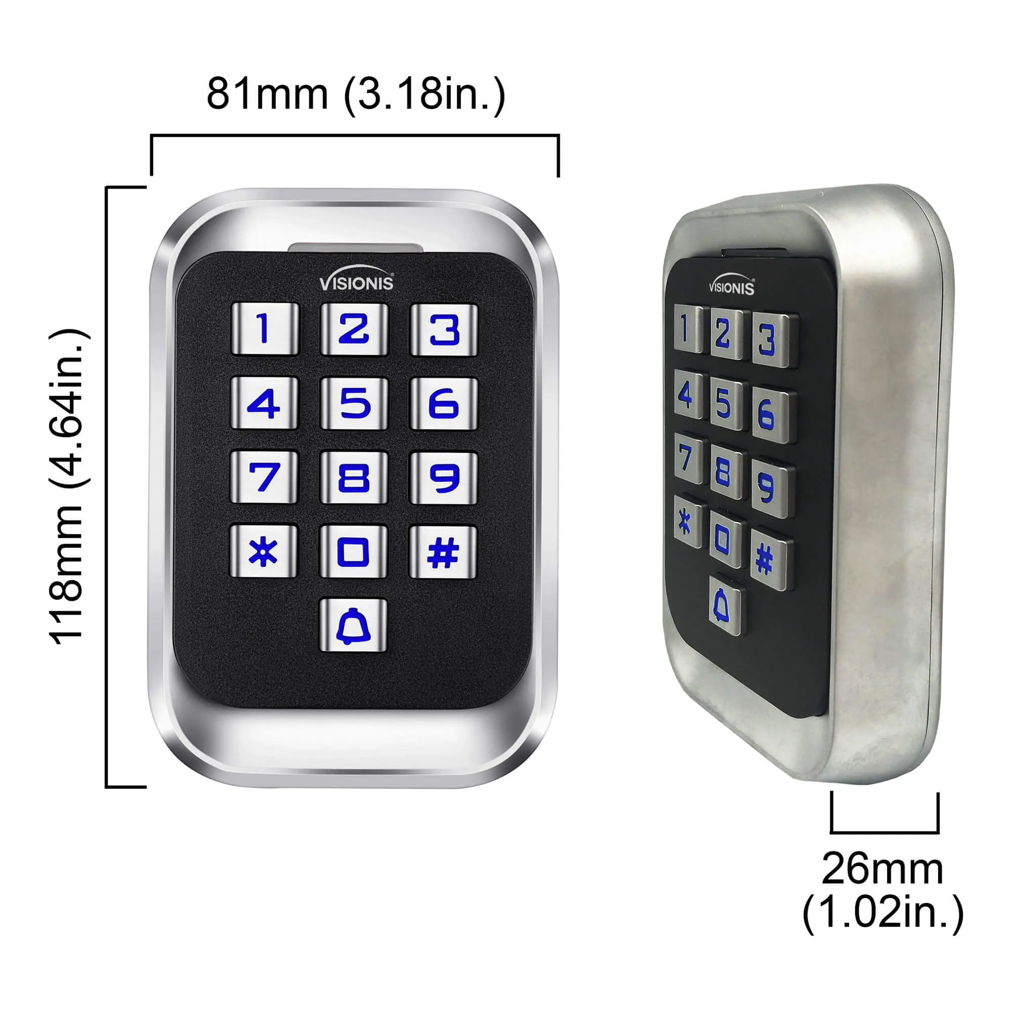 FPC-5615 One Door Access Control In Swinging Door 300lb Maglock   Outdoor Metal Touch Keypad/Reader Standalone   Mini Controller   Wiegand 26, No Software, EM Card   Wireless Receiver   PIR Users Kit