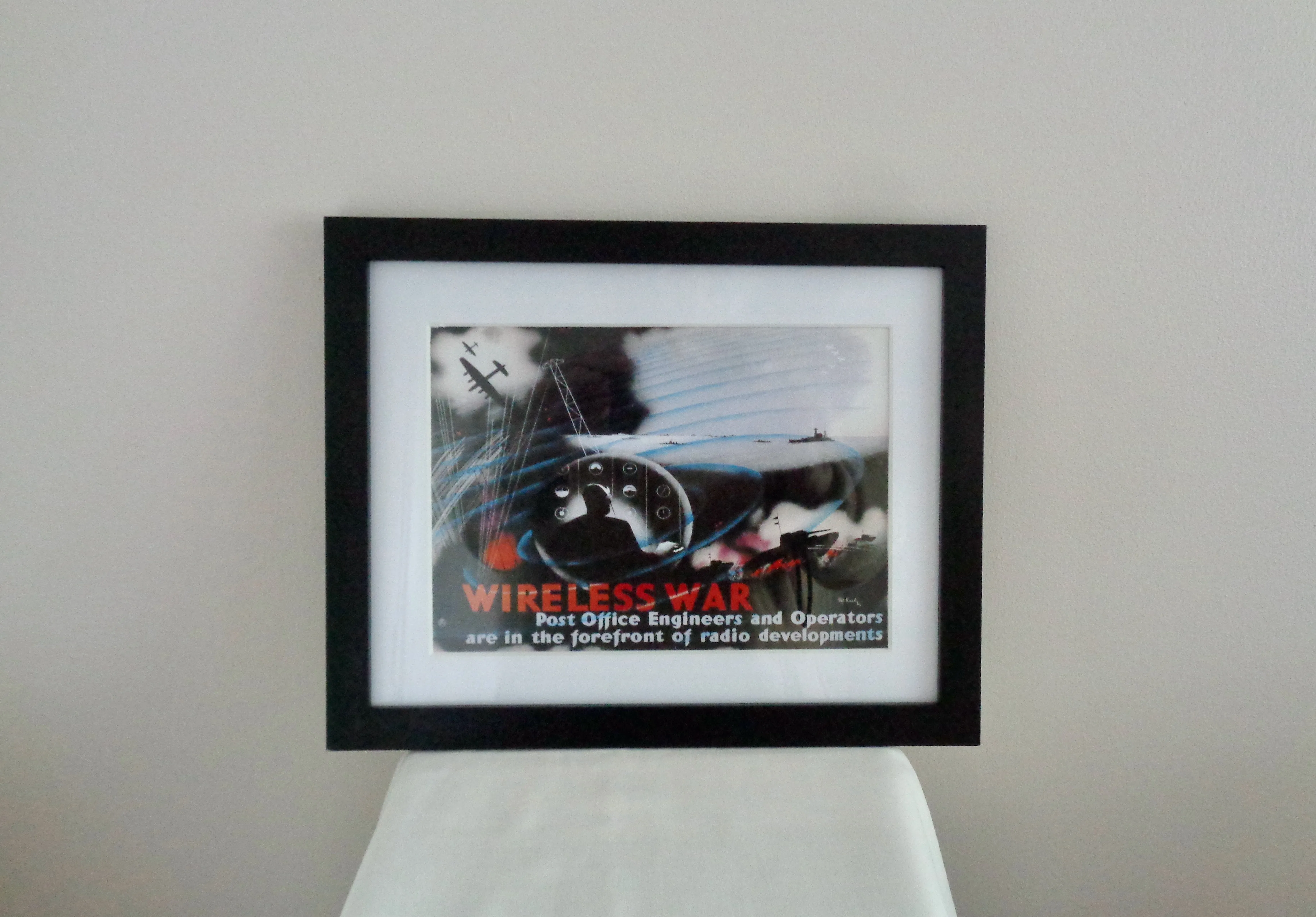 Framed Pat Keely Reproduction Wireless War Photograph 20x25cm