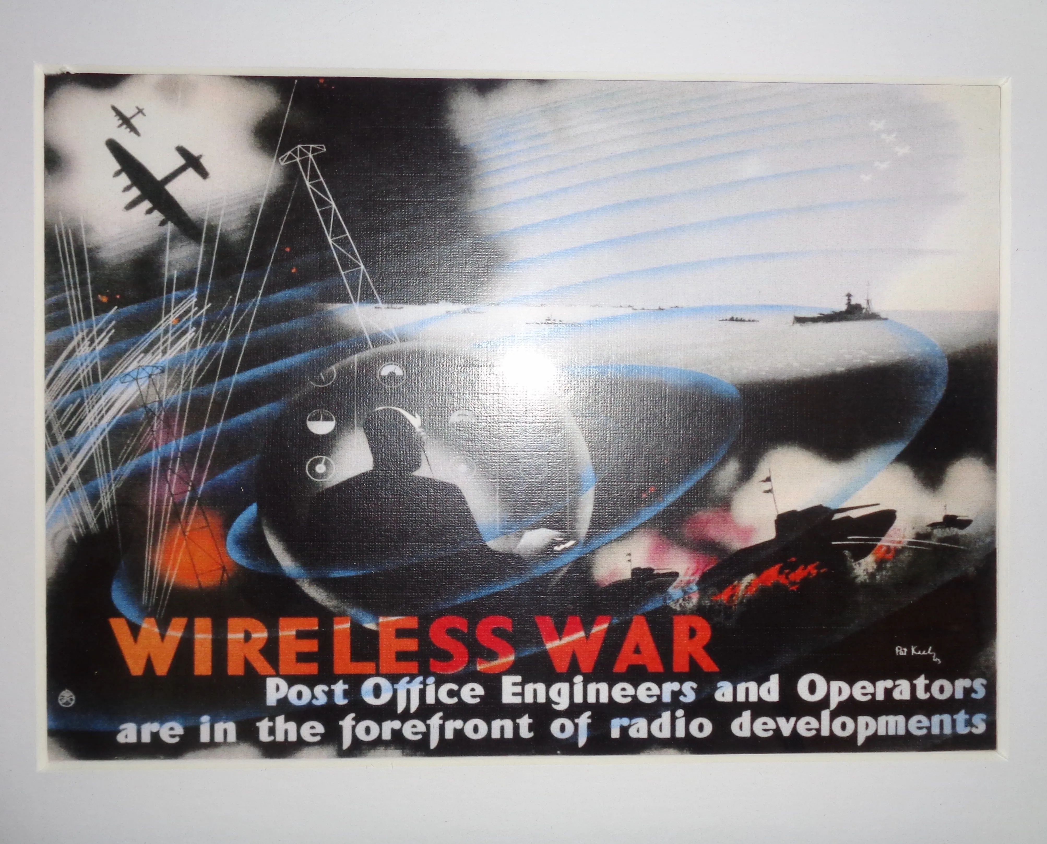 Framed Pat Keely Reproduction Wireless War Photograph 20x25cm