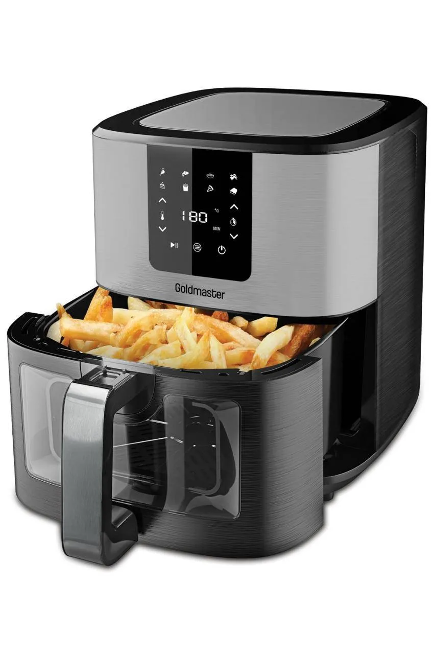 Gold Master Airfryer With 7 Ltr 1700 Watt Black And Steel With Timer8 Programs