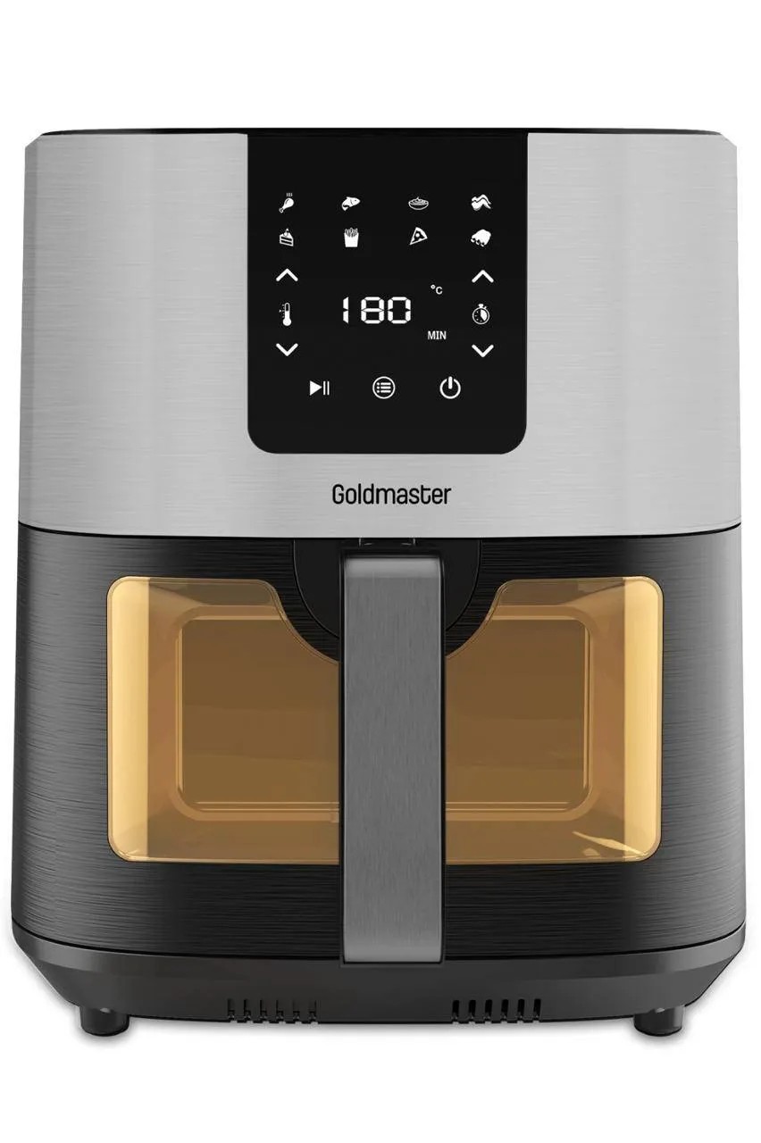 Gold Master Airfryer With 7 Ltr 1700 Watt Black And Steel With Timer8 Programs