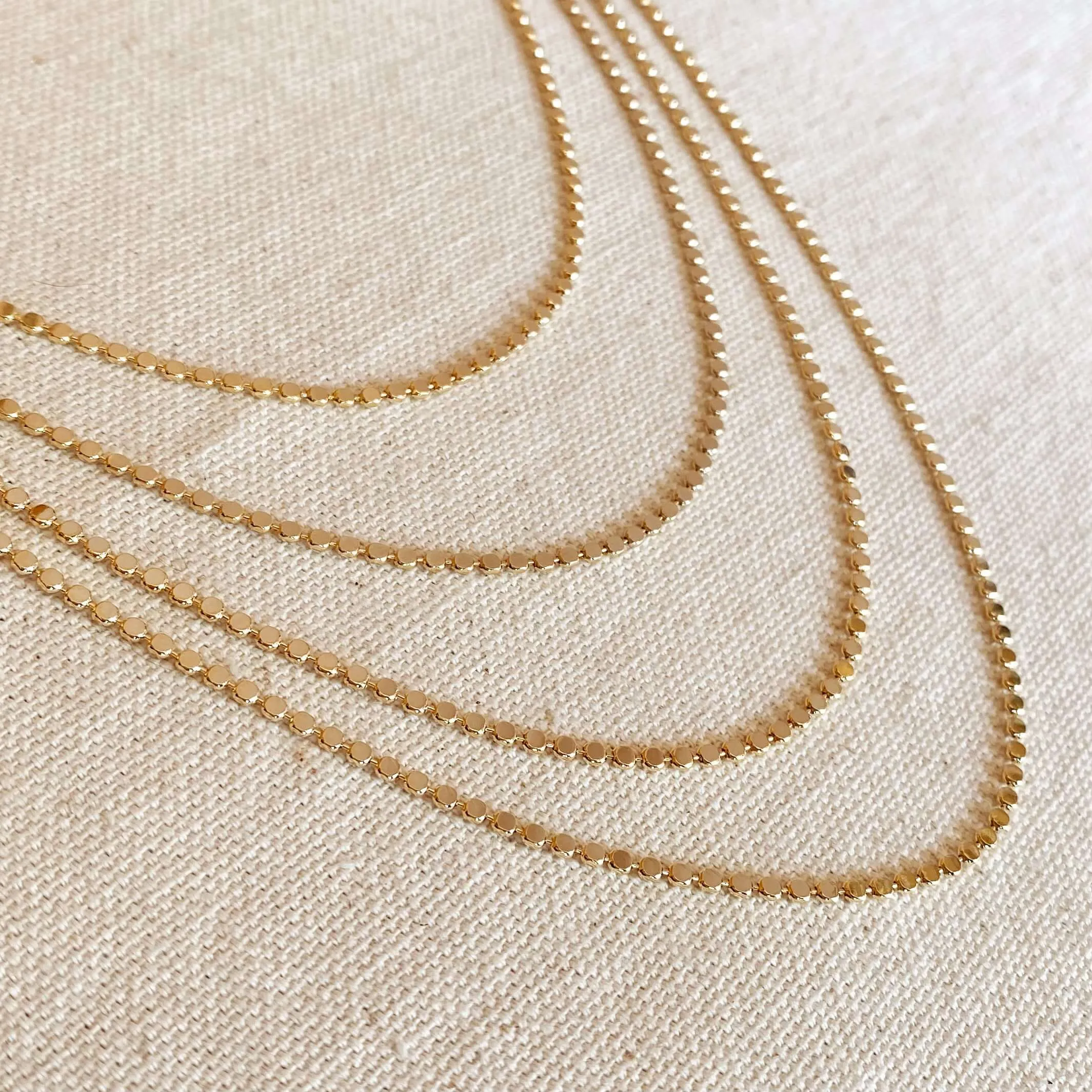 GoldFi - 18k Gold Filled 2mm Flat Ball Chain Necklace