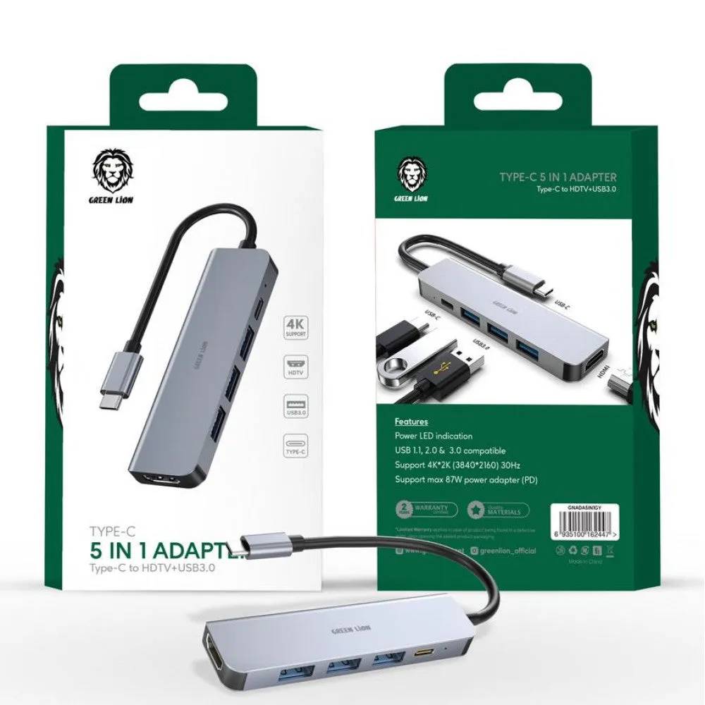 GREEN LION 5 IN 1 ADAPTER TYPE-C