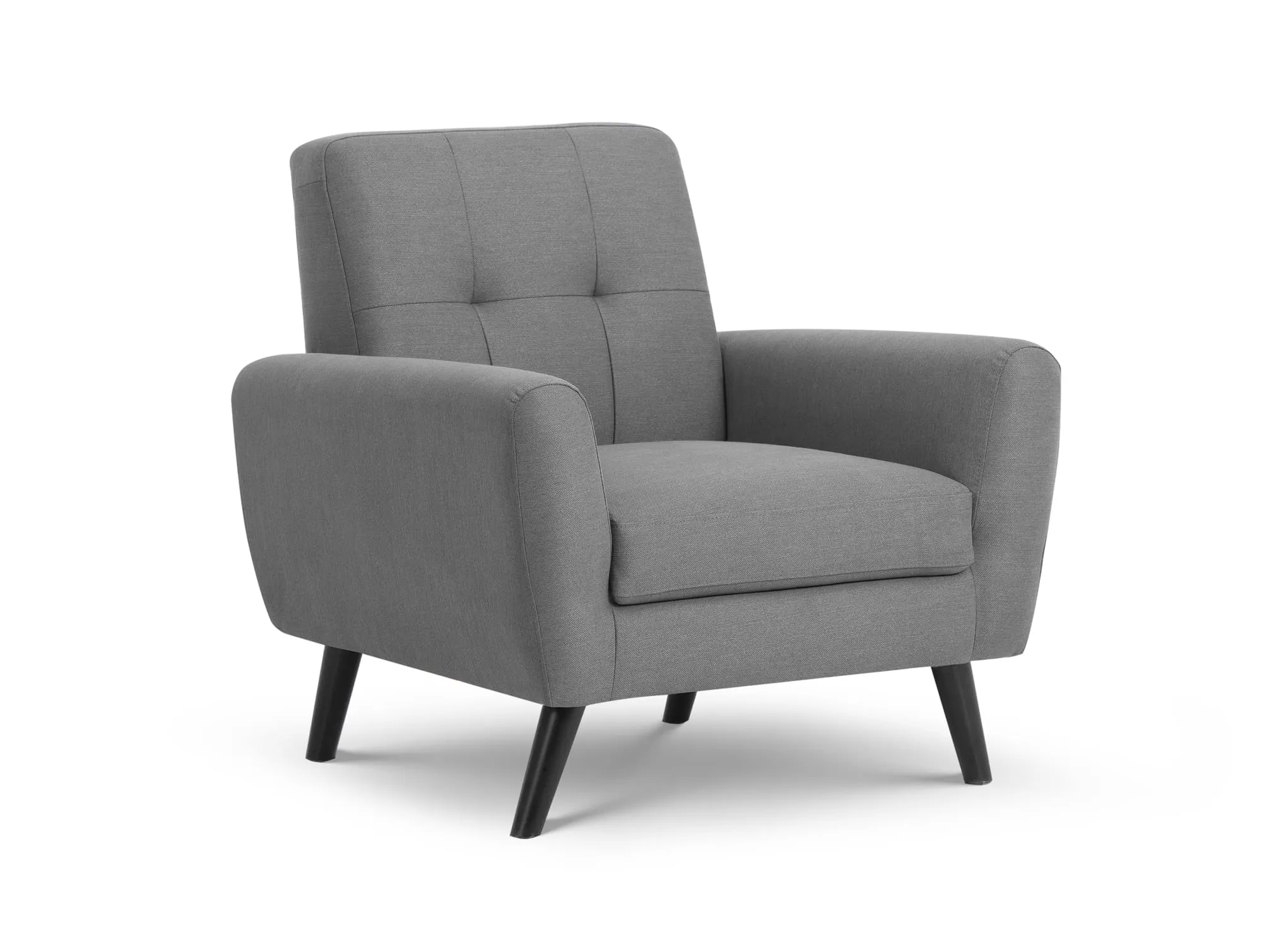 Grey Accent Chair with Deep Button Back