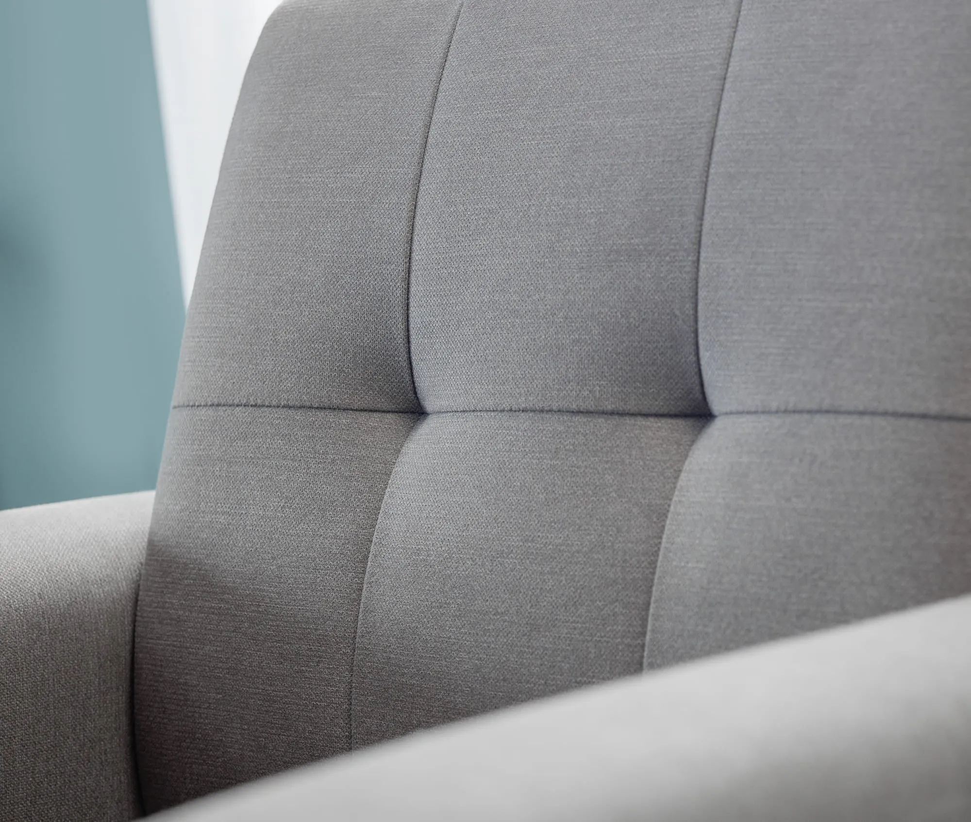 Grey Accent Chair with Deep Button Back