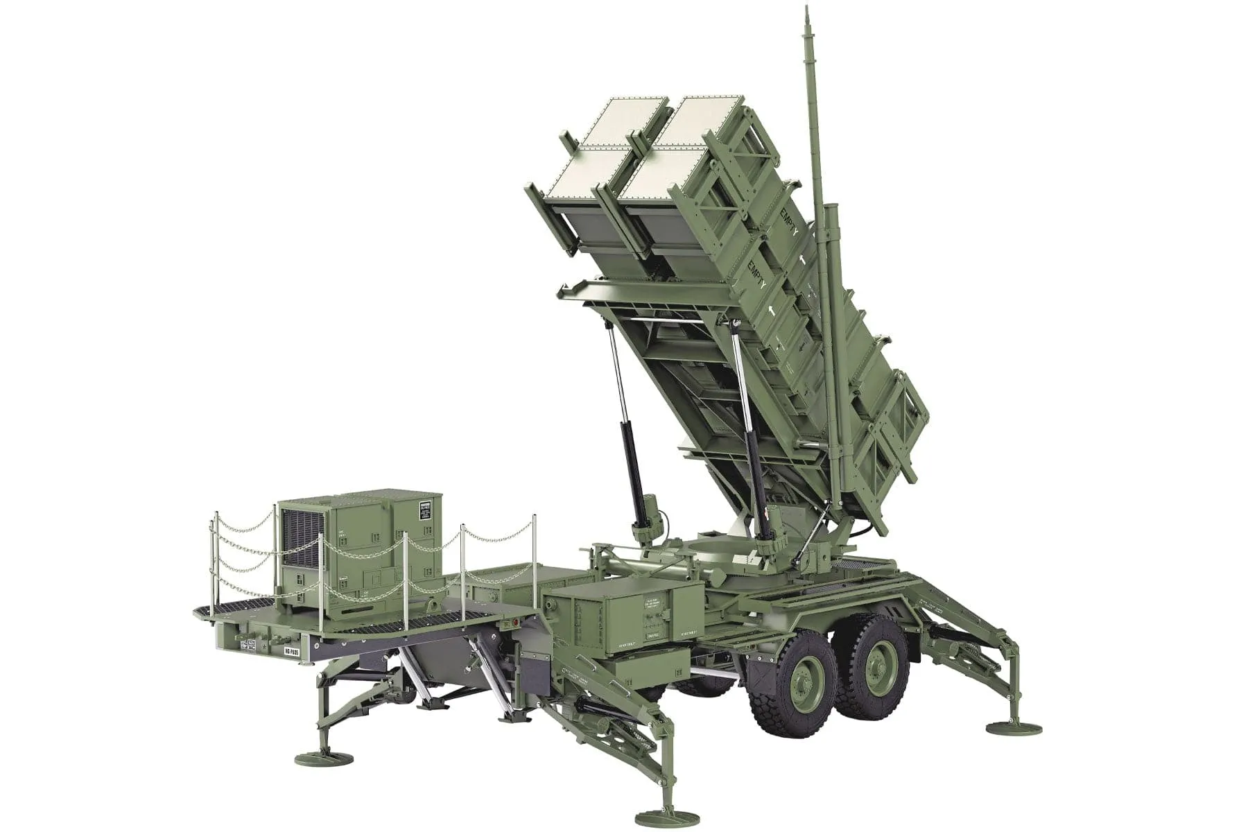 Heng Guan US Military Green 1/12 Scale Missile Launcher Trailer - KIT