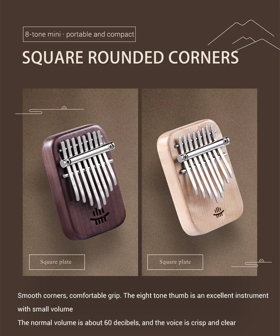 Hluru solid wood cedar Kalimba 8-key mini thumb piano Calimba portable compact instrument