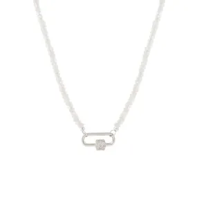 ICONIC BEADED OPEN ENDED NECKLACE - RAINBOW MOONSTONE & SILVER - CHOOSE CONNECTOR