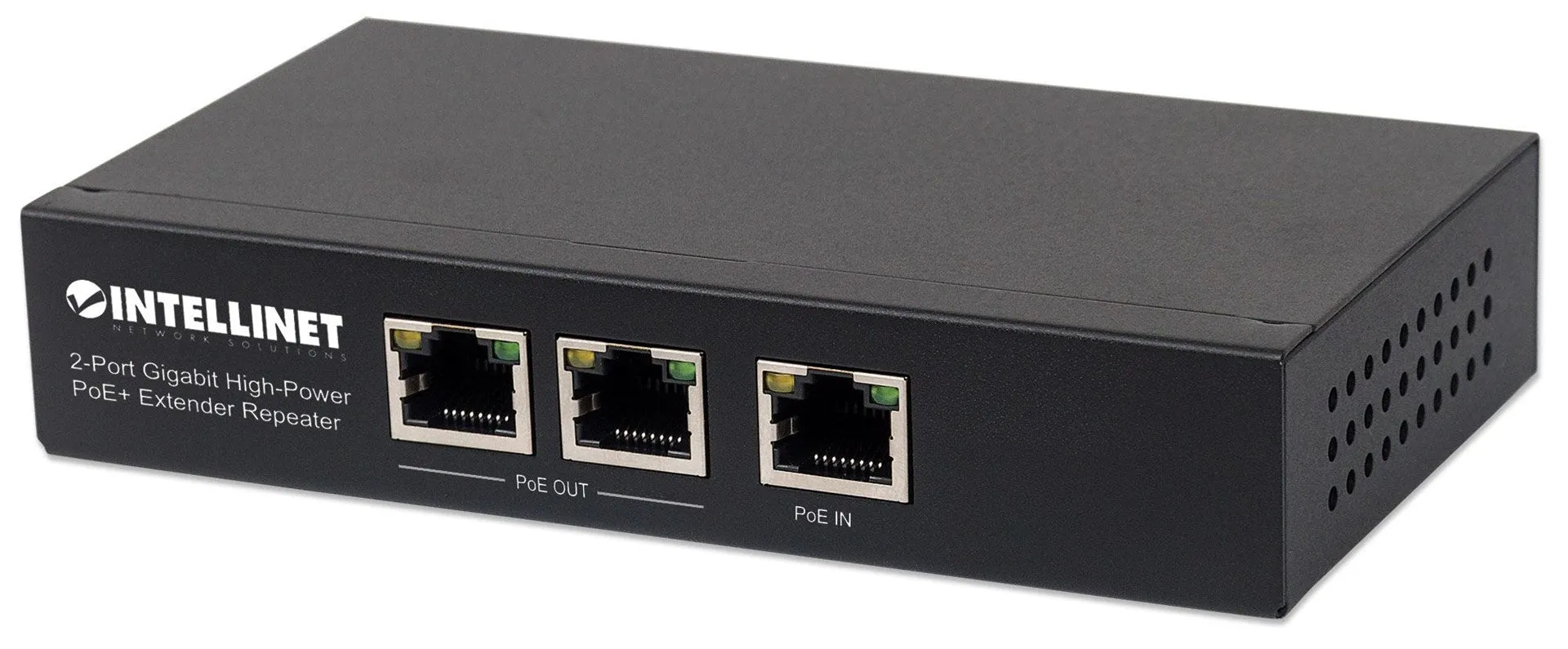 Intellinet 2-Port Gigabit High-Power Poe  Extender Repeater, Ieee 802.3At/Af Power Over Ethernet (Poe /Poe), Metal