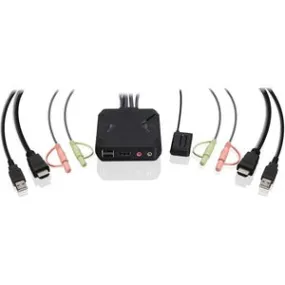 IOGEAR 2-Port 4K KVM Switch with HDMI, USB and Audio Connections