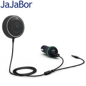 JaJaBor Bluetooth Car Kit Handsfree Calling AUX 3.5MM Music Audio Player Dual USB Car Charger With NFC Pairing Function