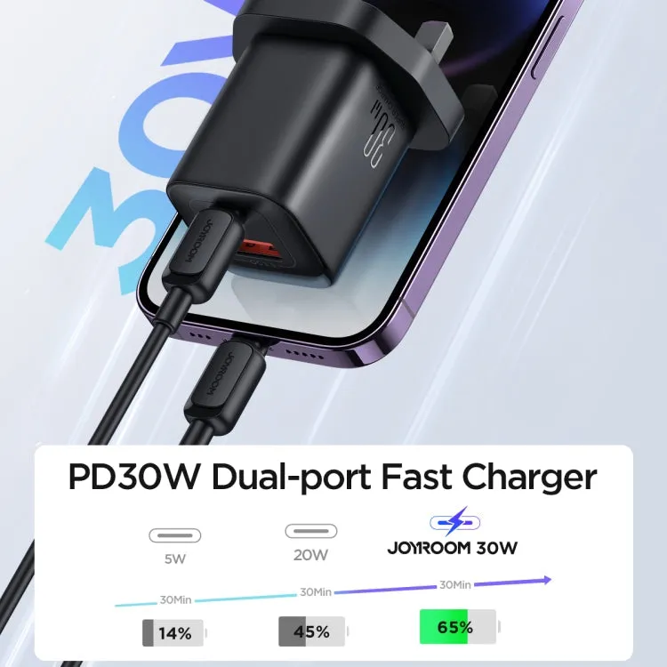 Joyroom JR-TCF08UK | 30W PD Fast Charger | Dual Ports (Type-C & USB)