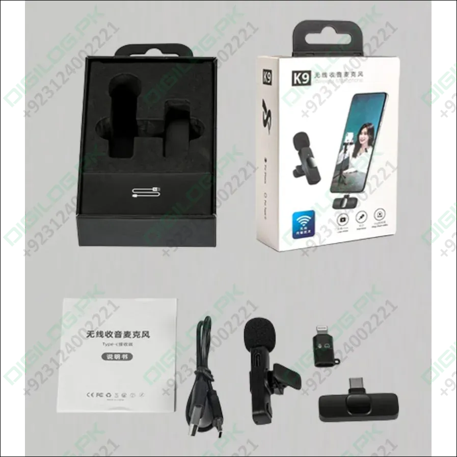 K9 Wireless Microphone For Mobile Type-c & Lightning