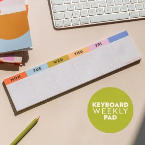 Keyboard Weekly Planner Pad | Colourful Grid