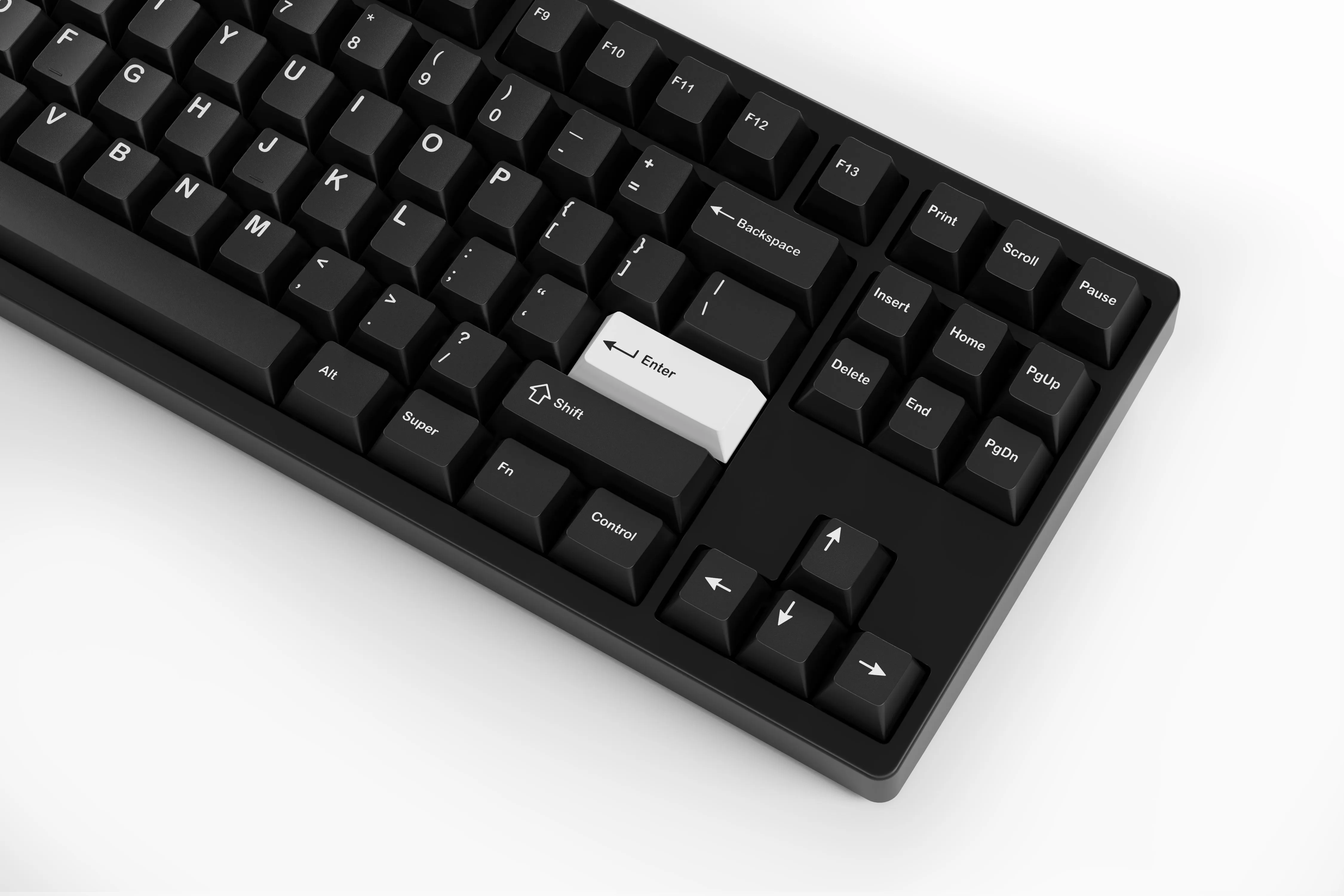 kfaPBT White on Black Keycap Set