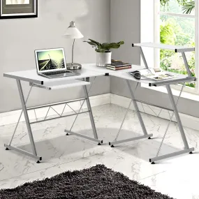 L-Shape Keyboard Tray Shelf Computer Desk White - Artiss