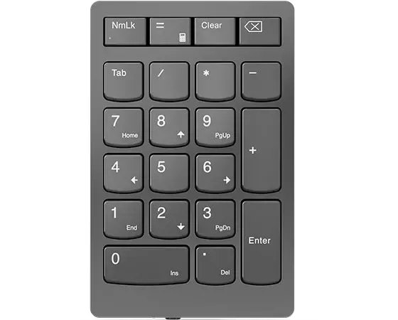 Lenovo Go Wireless Numeric Keypad - Keypad - Wireless - 2.4 Ghz - Key Switch: Scissor-Key - Storm Grey - Retail