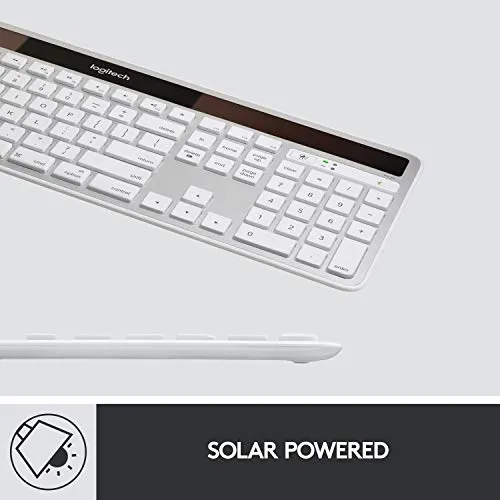 Logitech K750 Wireless Keyboard— Solar Recharging, Mac-Friendly, 2.4GHz Wireless - Silver